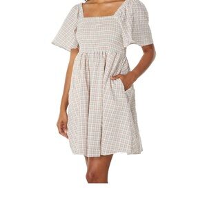 Madewell Plaid Smocked Summer Dress